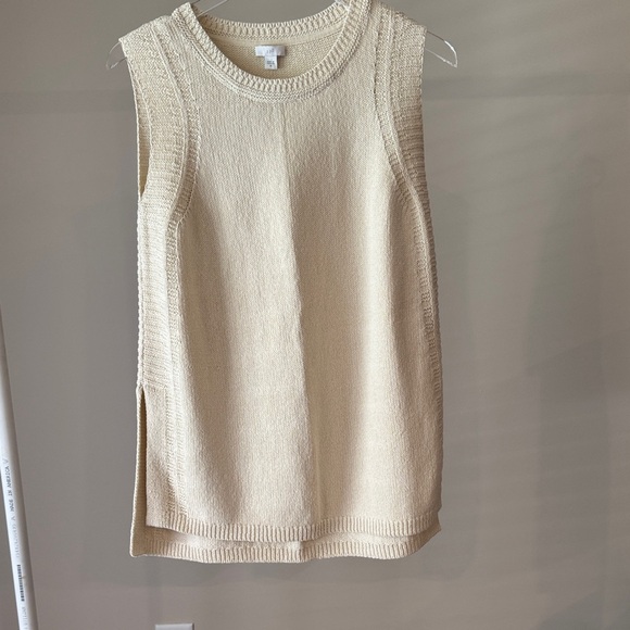 J Jill Cream Sleeveless Knit Top size Medium - Picture 1 of 5